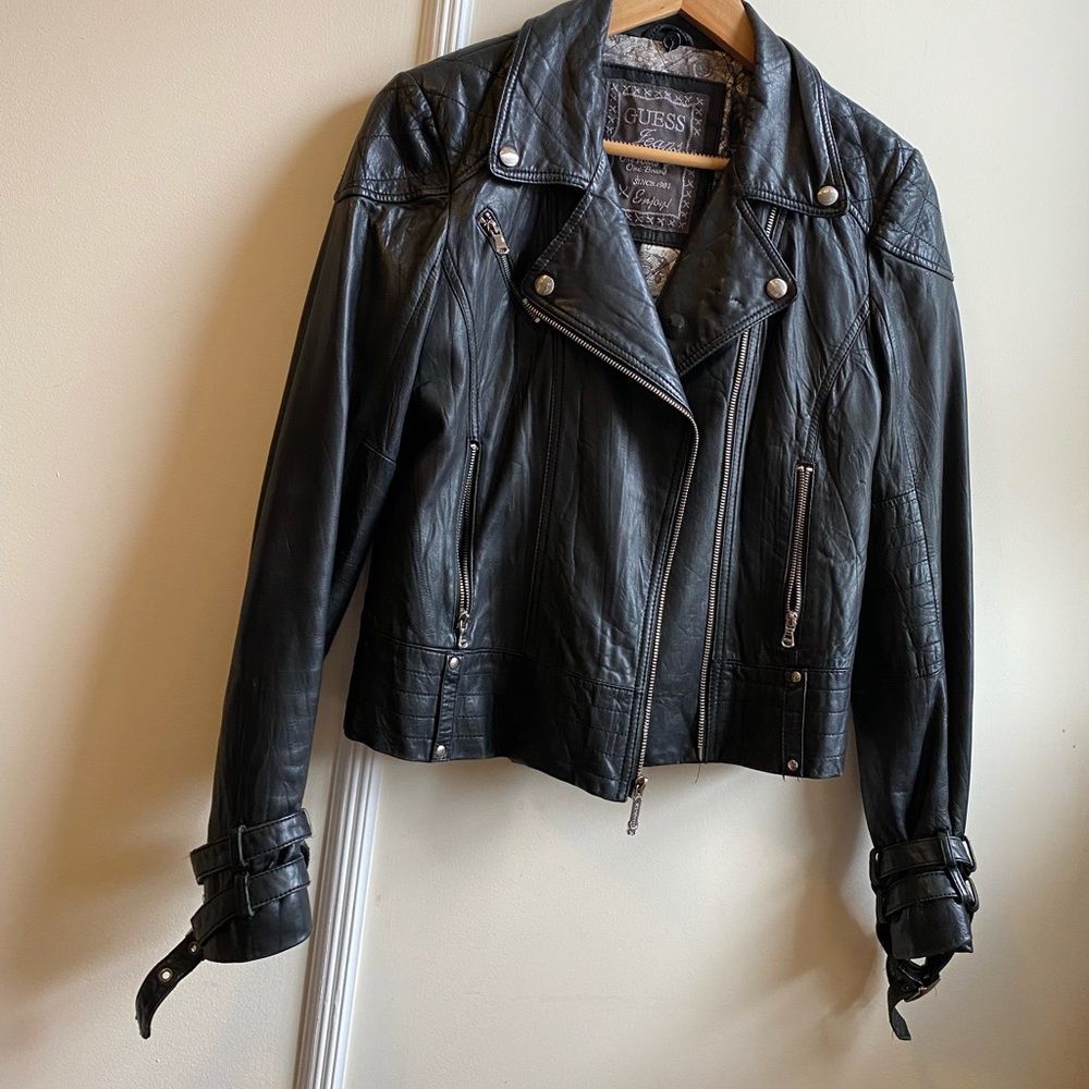 Guess classic leather jacket
